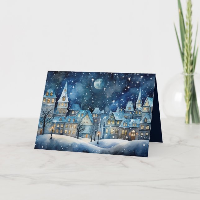 Cartes Pour Fêtes Annuelles Village de Noël (Devant)