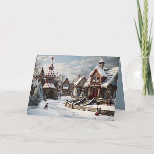 Cartes Pour Fêtes Annuelles Village de Noël (Devant)
