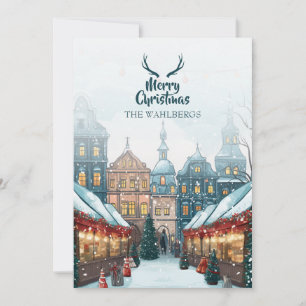 Cartes Pour Fêtes Annuelles Village de Noël d'hiver