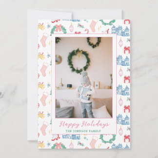 Cartes Pour Fêtes Annuelles Village de Noël Toile Photo Illustrée