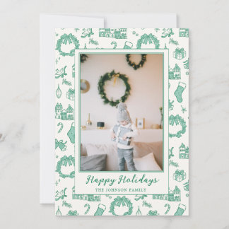 Cartes Pour Fêtes Annuelles Village de Noël Toile Photo Illustrée