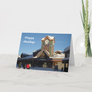 Cartes Pour Fêtes Annuelles Village de ski d'hiver