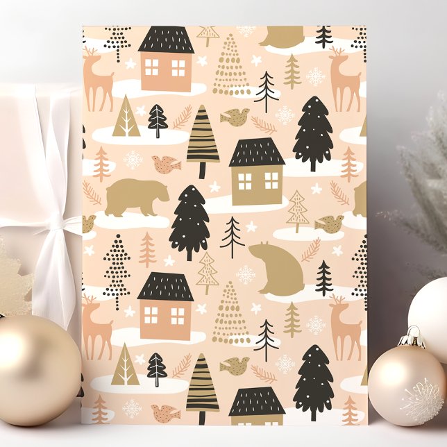 Cartes Pour Fêtes Annuelles Village des ours de Noël (Créateur téléchargé)