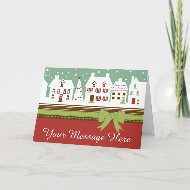 Cartes Pour Fêtes Annuelles Village d'hiver (Devant)