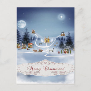 Cartes Pour Fêtes Annuelles Village d'hiver, Joyeux Noël