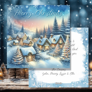 Cartes Pour Fêtes Annuelles Village Whimsical Noël personnalisé