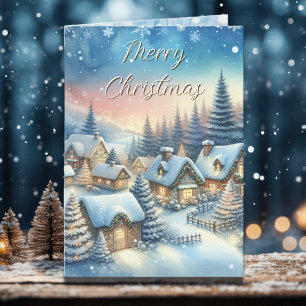 Cartes Pour Fêtes Annuelles Village Whimsical Noël personnalisé