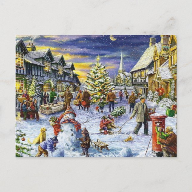 Cartes Pour Fêtes Annuelles Ville de Noël (Devant)