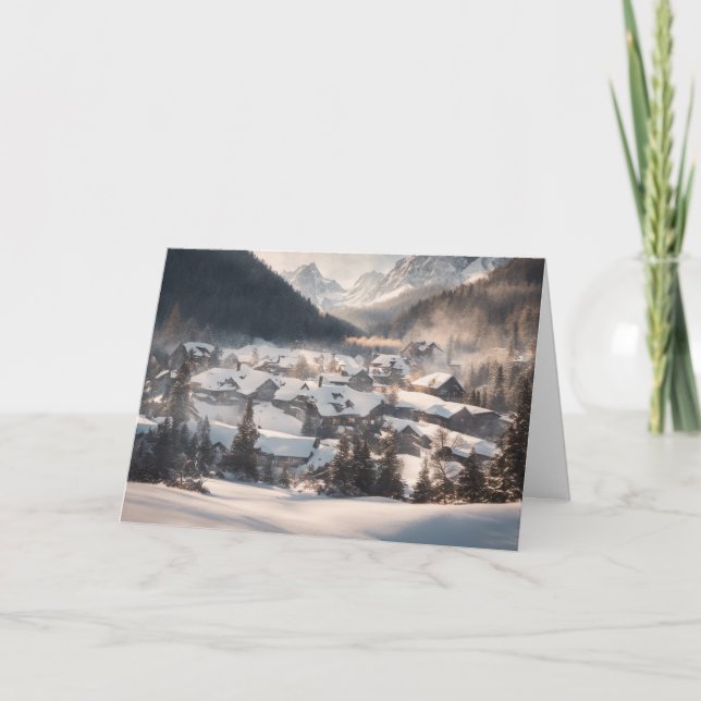 Cartes Pour Fêtes Annuelles Ville de Winter Mountain Valley (Devant)