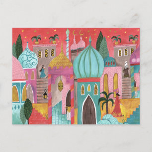 Cartes Pour Fêtes Annuelles Ville orientale illustrative religieuse Noël Hol