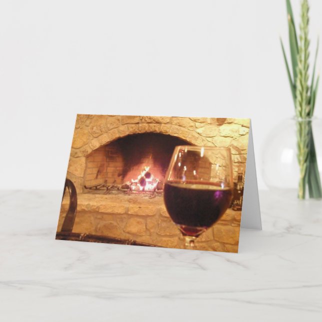Cartes Pour Fêtes Annuelles Vin et le feu (Devant)
