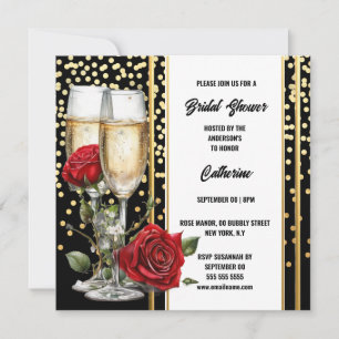 Cartes Pour Fêtes Annuelles Vin mousseux rose d'or noir