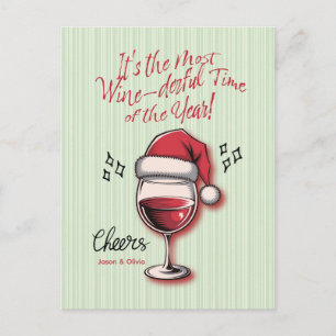 Cartes Pour Fêtes Annuelles Vin Père Noël amusant