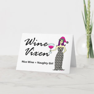 Cartes Pour Fêtes Annuelles Vin Vixen "Nice & Naughty" voeux de Noël