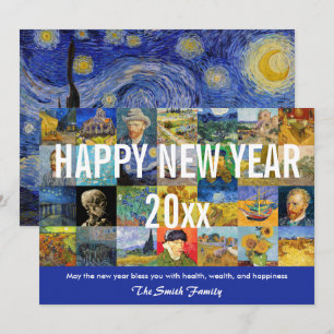 Cartes Pour Fêtes Annuelles Vincent van Gogh - Joyeux patchwork du Nouvel An