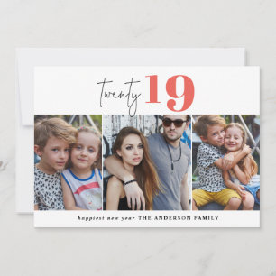 Cartes Pour Fêtes Annuelles VINGT graphique gras multi photo nouvelle année