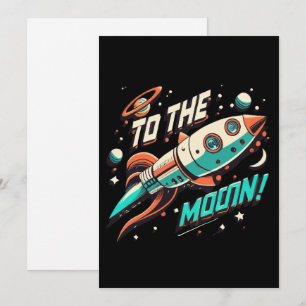 Cartes Pour Fêtes Annuelles Vintage Au Moon Rocket ship