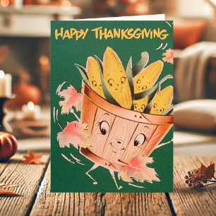 Cartes Pour Fêtes Annuelles Vintage Bushel du Bon thanksgiving de Corn