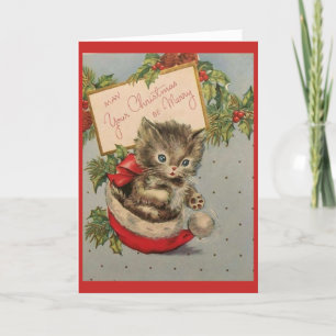Cartes Pour Fêtes Annuelles Vintage - Chaleureux et Fuzzy voeux de Noël,