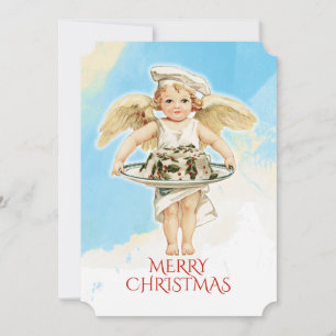 Cartes Pour Fêtes Annuelles Vintage chef ange saint gâteau de Noël