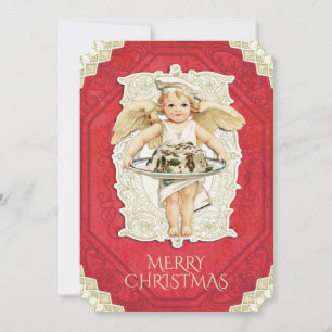 Cartes Pour Fêtes Annuelles Vintage chef ange saint gâteau de Noël