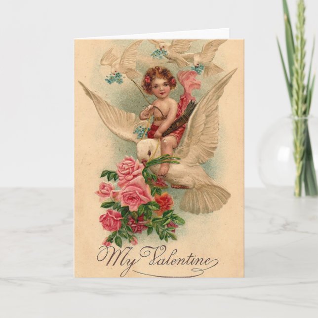 Cartes Pour Fêtes Annuelles Vintage Cherub My Valentine (Devant)