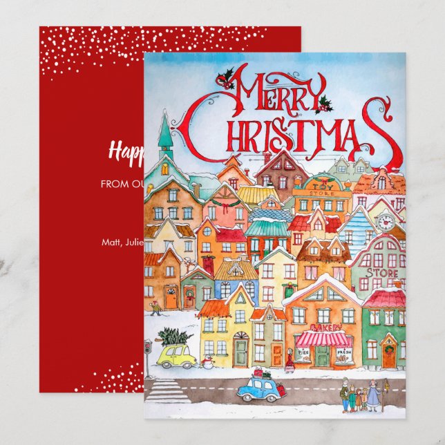 Cartes Pour Fêtes Annuelles Vintage Christmas (Devant / Derrière)