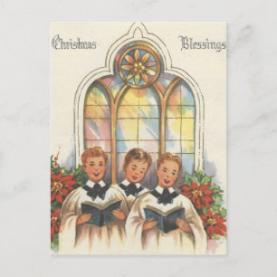 Cartes Pour Fêtes Annuelles Vintage Christmas Choir Boys