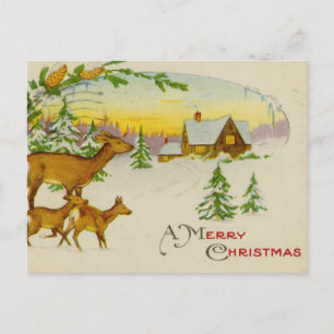 Cartes Pour Fêtes Annuelles Vintage Christmas Deer