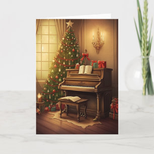 Cartes Pour Fêtes Annuelles Vintage Christmas Music Grand Piano Peinture