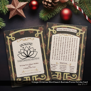 Cartes Pour Fêtes Annuelles Vintage Christmas Word Recherche Business Promo Va