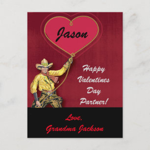 Cartes Pour Fêtes Annuelles Vintage cowboy rouge romantique