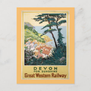 Cartes Pour Fêtes Annuelles Vintage Devon Anglais Voyage Publicité