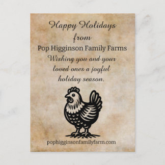 Cartes Pour Fêtes Annuelles Vintage élevage de poulets