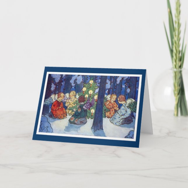 Cartes Pour Fêtes Annuelles Vintage Engel (Devant)