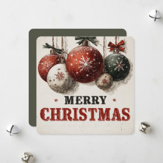 Cartes Pour Fêtes Annuelles Vintage Engraving Style Christmas Ornaments 