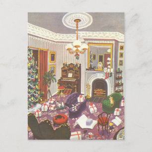 Cartes Pour Fêtes Annuelles Vintage Enveloppement de Noël présente dans le sal