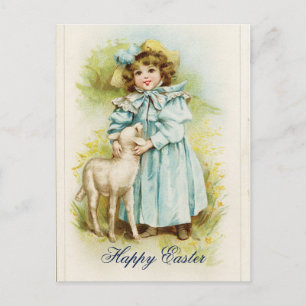 Cartes Pour Fêtes Annuelles Vintage fille de Pâques