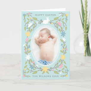 Cartes Pour Fêtes Annuelles Vintage Floral Pâques Photo