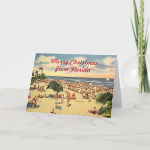 Cartes Pour Fêtes Annuelles Vintage Floride Joyeux Noël