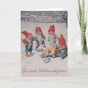 Cartes Pour Fêtes Annuelles Vintage German Dwarfs Elves