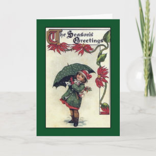 Cartes Pour Fêtes Annuelles Vintage Girl