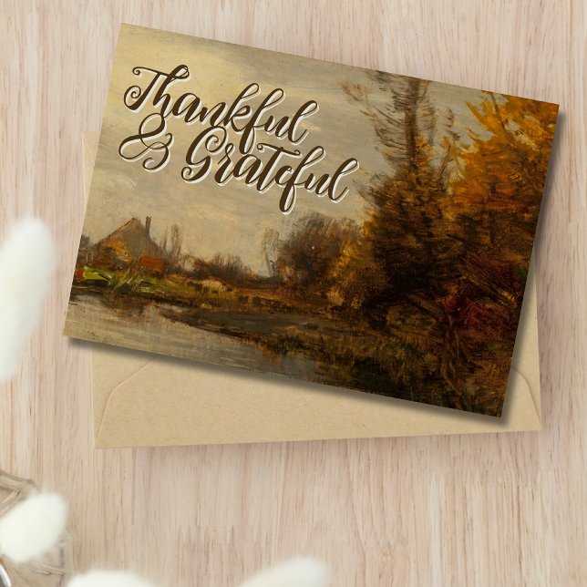 Cartes Pour Fêtes Annuelles Vintage gîte d'automne gracieux et plaisant (Créateur téléchargé)
