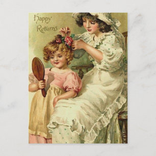 Cartes Pour Fêtes Annuelles Vintage Grande Soeur Petite Soeur