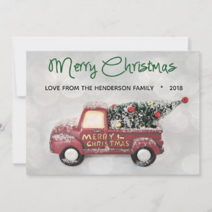 Cartes Pour Fêtes Annuelles Vintage Green Chevy des années 50 Joyeux Noël