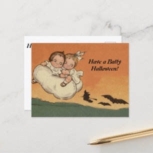 Cartes Pour Fêtes Annuelles Vintage Halloween les enfants volant chauves-souri