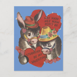Cartes Pour Fêtes Annuelles Vintage Hee Haw Donkey Valentine