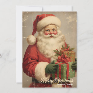 Cartes Pour Fêtes Annuelles Vintage illustration rétro Santa Claus souriant