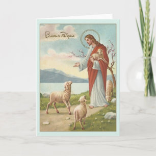 Cartes Pour Fêtes Annuelles Vintage Italian Religious Easter Greeting Card