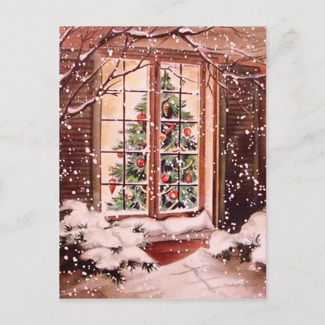 Cartes Pour Fêtes Annuelles Vintage Merry Christmas House (Devant)